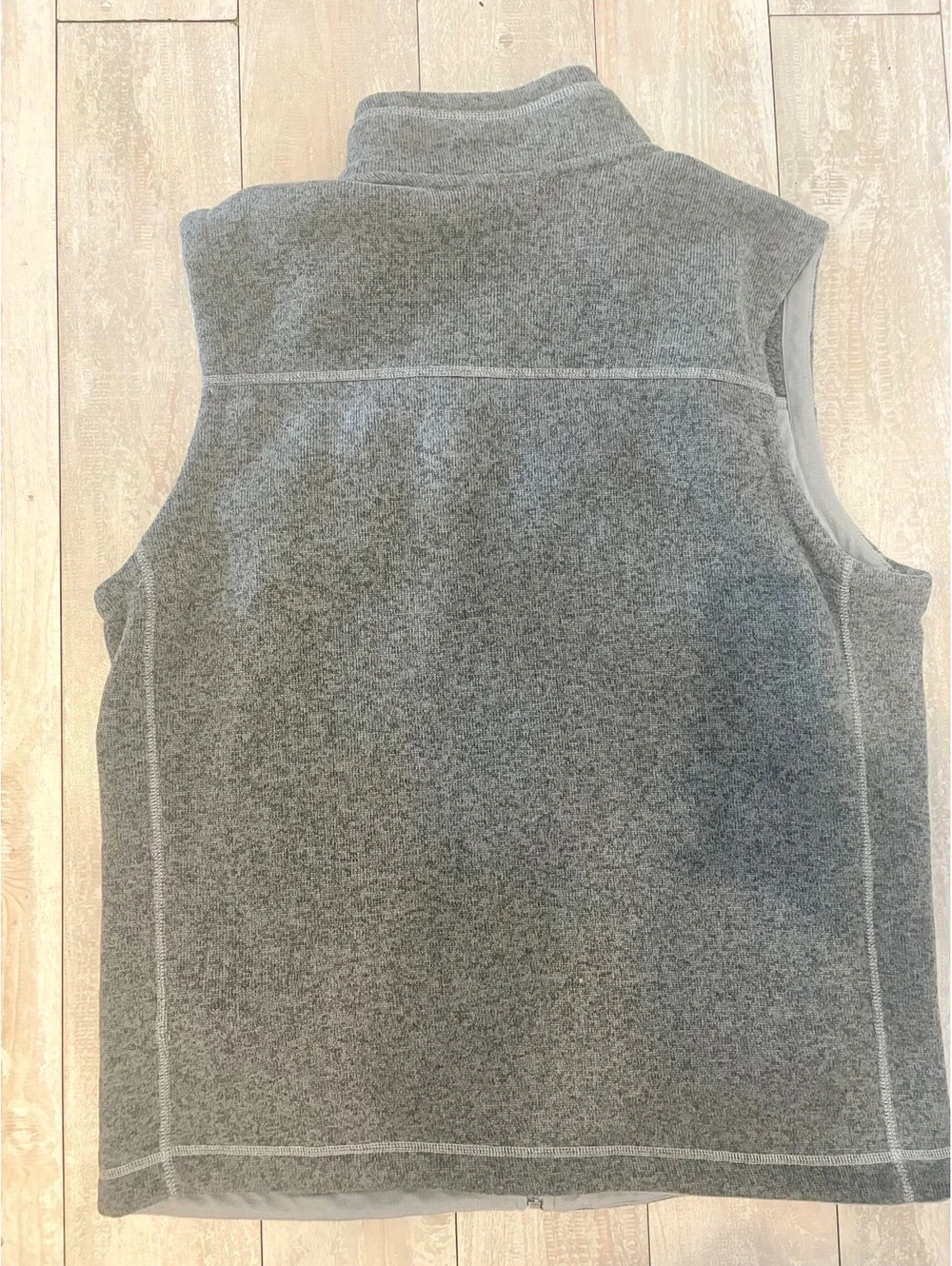 The North Face Men’s Large Gray Sweater Fleece Full Zip Vest Sherpa Lined